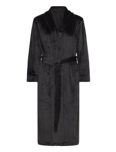 Robe Velours Long Quilt Aamutakki Black Hunkemöller