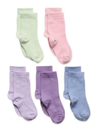 Sock 5 P Sg Plain Sukat Multi/patterned Lindex