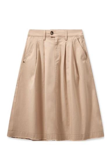 Mmmona Cafrin Skirt Polvipituinen Hame Beige MOS MOSH