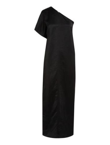 Viscose Linen Shift Maxi Dress Maksimekko Juhlamekko Black Calvin Klei...