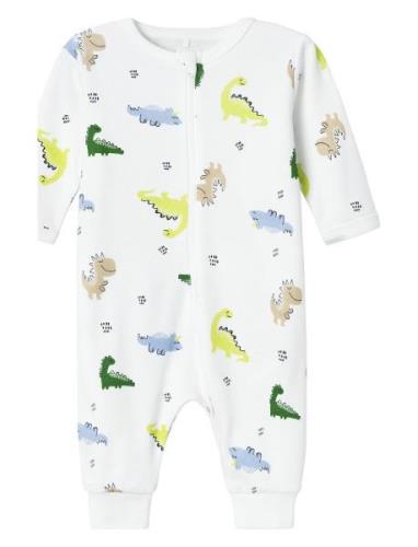 Nbmnightsuit Zip Wild Lime Dino Noos Pyjama Sie Jumpsuit Haalari White...