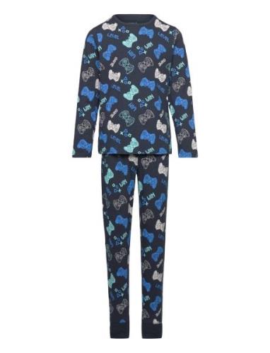 Nkmnightset Dark Sapphire Gamer Noos Pyjamasetti Pyjama Navy Name It