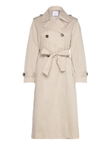 Double-Breasted Trench Coat Trenssi Takki Cream Mango