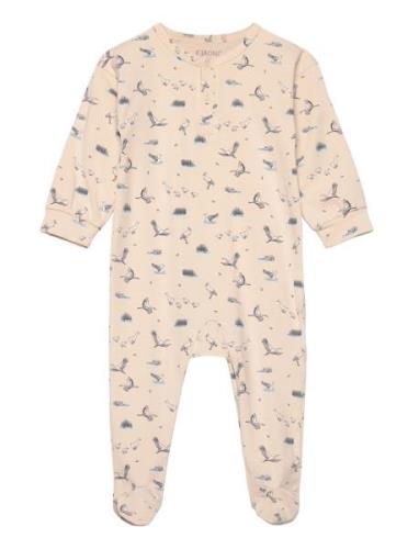 Romper Ls Pyjama Sie Jumpsuit Haalari Beige Fixoni