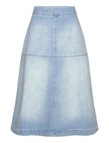 Bles Denim Lunar Skirt Polvipituinen Hame Blue Mads Nørgaard