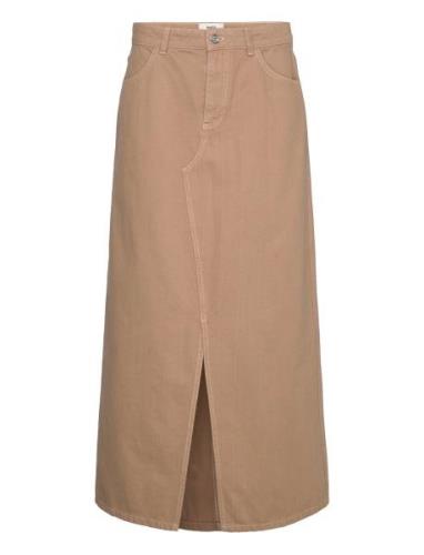 Soil Denim Ketty Skirt Polvipituinen Hame Beige Mads Nørgaard