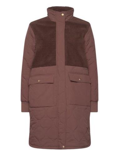 Hollie W Long Quilted Jacket Tikkitakki Brown Weather Report