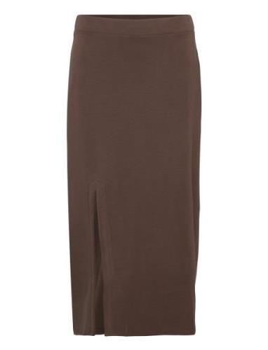 Ellemw Skirt Polvipituinen Hame Brown My Essential Wardrobe