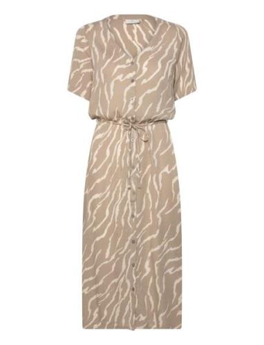 Katara Amber Dress Polvipituinen Mekko Beige Kaffe