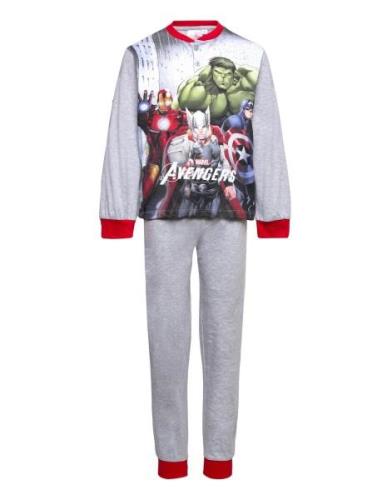 Long Pyjama In Box Pyjamasetti Pyjama Grey Marvel