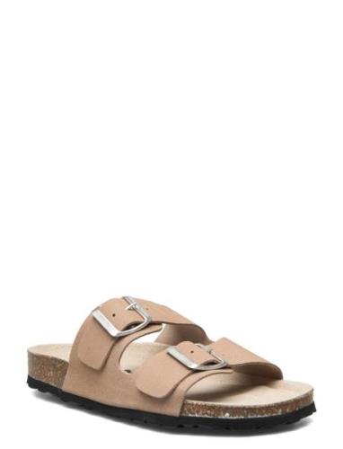 Biaolivia Sandal Suede Matalapohjaiset Sandaalit Beige Bianco