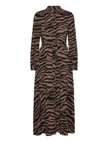 Vmshilah Naja Ls Long Shirt Dress Wvn Ga Polvipituinen Mekko Brown Ver...