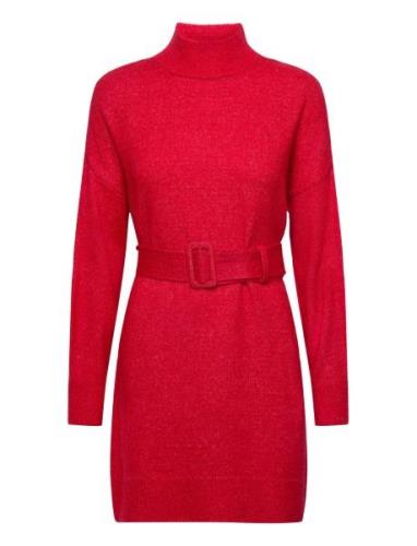 Onlbella Ls Belt Dress Ex Knt Polvipituinen Mekko Red ONLY