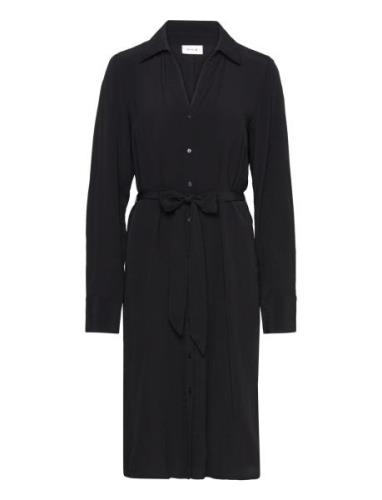 Vifini L/S Midi Shirt Dress/Su Polvipituinen Mekko Black Vila