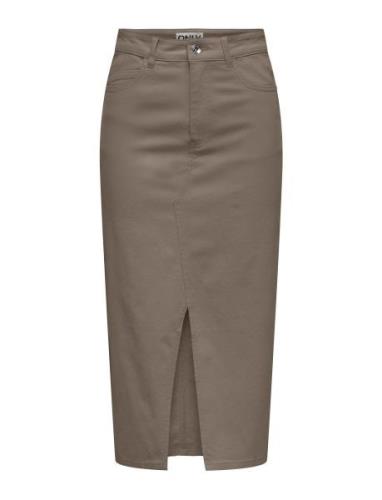 Onllola Hw Long Slit Skirt Cc Pnt Polvipituinen Hame Brown ONLY