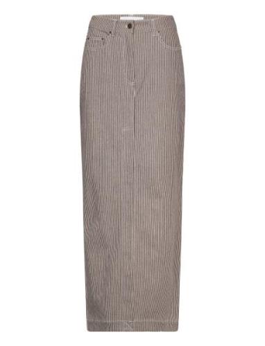 Striped Twill Long Skirt Pitkä Hame Brown REMAIN Birger Christensen