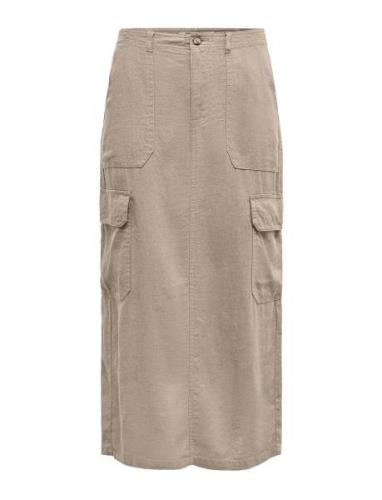 Onlmalfy-Caro Linen Long Skirt Pnt Pitkä Hame Beige ONLY