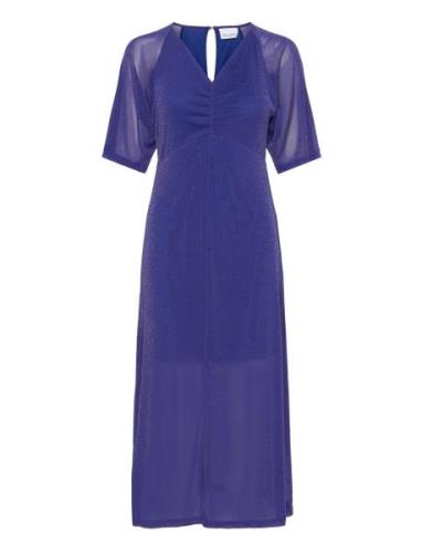 Vienna Midi Dress Polvipituinen Mekko Blue Noella