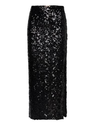 Sequins Skirt Pitkä Hame Black By Ti Mo