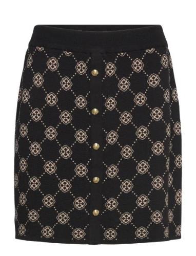 Skirt Meja Knitted Lyhyt Hame Black Lindex