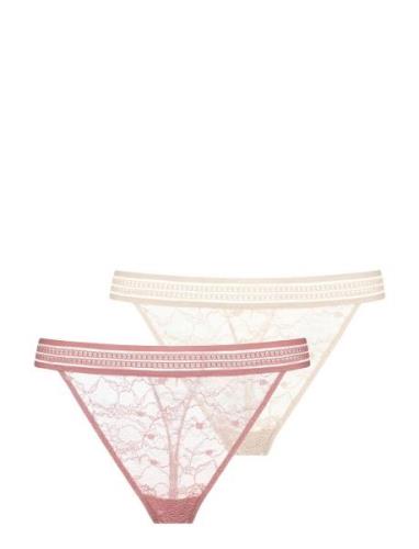 Anika-2Pp String Stringit Alusvaatteet Pink Dorina