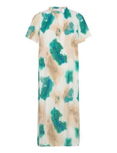 Viganaje Myta High Neck S/S Dress/Su Polvipituinen Mekko Green Vila