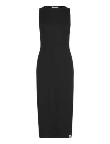 Seaming Long Rib Dress Polvipituinen Mekko Black Calvin Klein Jeans