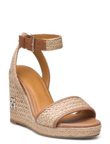 Th Rope High Wedge Sandal Korolliset Sandaalit Espadrillot Beige Tommy...