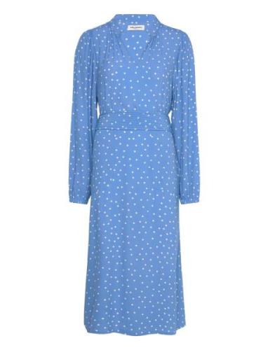 Parisll Midi Dress Ls Polvipituinen Mekko Blue Lollys Laundry