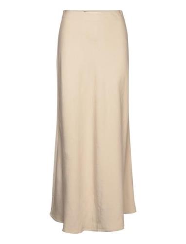 Viscose Maxi Skirt Pitkä Hame Beige Gina Tricot