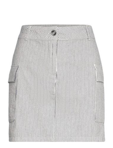 Striped Skirt Lyhyt Hame White Gina Tricot