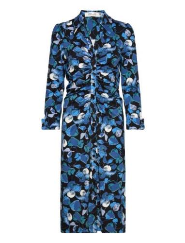 Dvf Sheska Midi Dress Polvipituinen Mekko Blue Diane Von Furstenberg