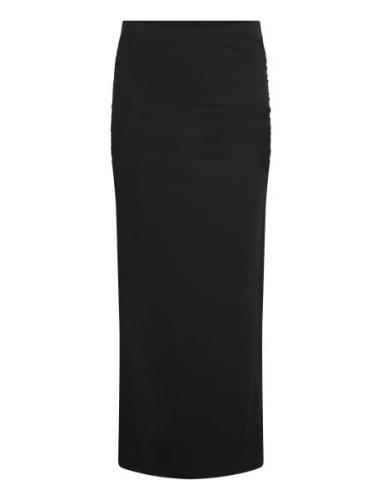 Soft Touch Ruched Long Skirt Pitkä Hame Black Gina Tricot