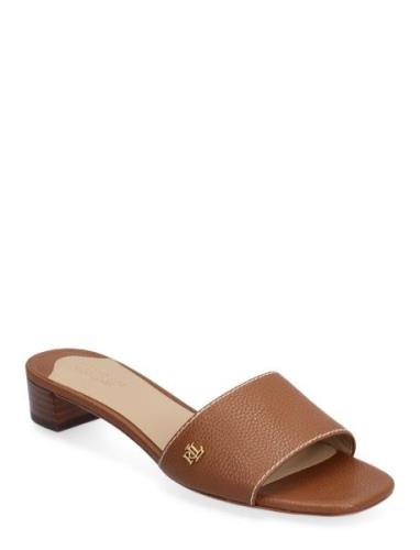 Fay Tumbled Leather Sandal Korolliset Sandaalit Brown Lauren Ralph Lau...