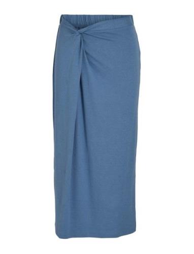 Vivase Hw Midi Skirt Polvipituinen Hame Blue Vila