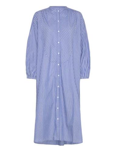 Lauren Shirtdress Stripe Polvipituinen Mekko Blue Moshi Moshi Mind