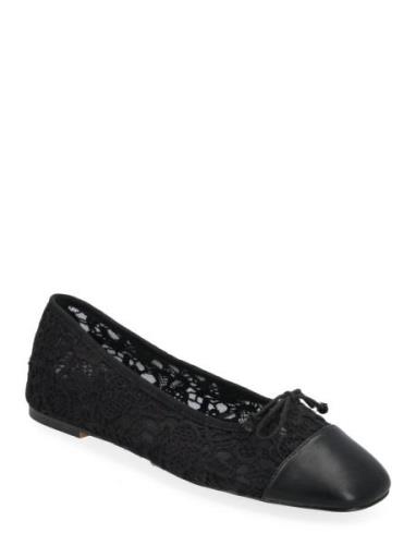 Lace Ballerina Shoes With Bow Ballerinat Black Mango