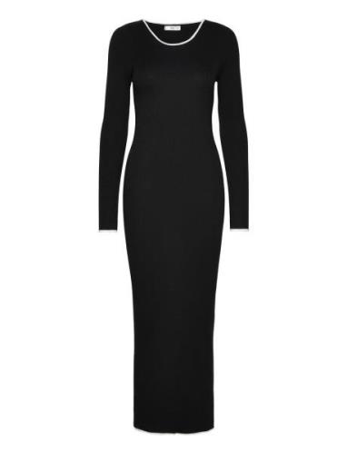 Contrast Trim Dress Maksimekko Juhlamekko Black Mango