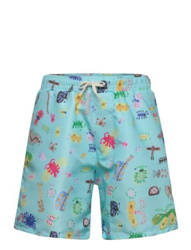 Funny Insects All Over Swim Bermuda Shorts Uimashortsit Blue Bobo Chos...