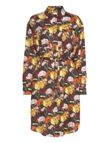 Bouquet Shirt Dress Polvipituinen Mekko Brown Makia