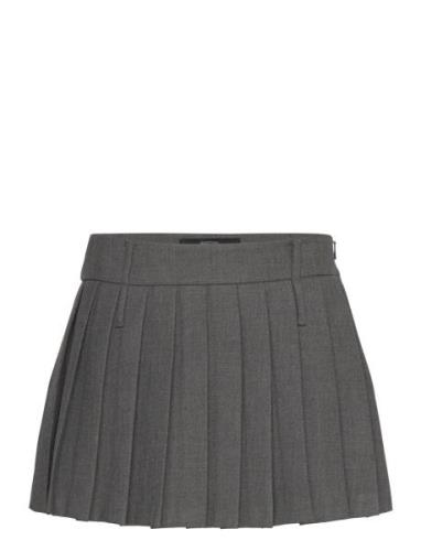 Pleated Mini Skirt Lyhyt Hame Grey Mango