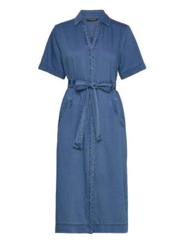 Zaves Chambray Denim Dress Polvipituinen Mekko Blue French Connection