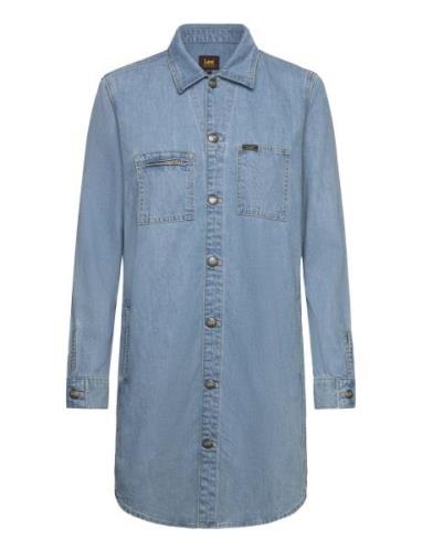 Unionall Shirt Dress Lyhyt Mekko Blue Lee Jeans