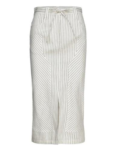 Freda - Cozy Linen Stripe Polvipituinen Hame Cream Day Birger Et Mikke...