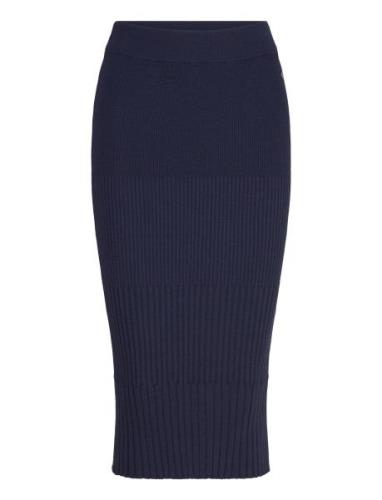 Cecina Rib Knit Skirt Polvipituinen Hame Navy Tamaris Apparel