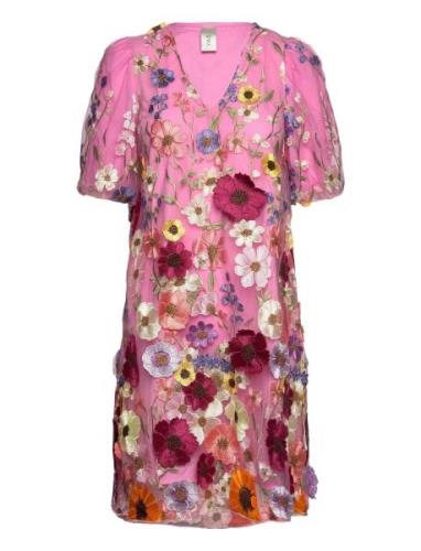 Yasflowering Ss Dress - Show Polvipituinen Mekko Pink YAS