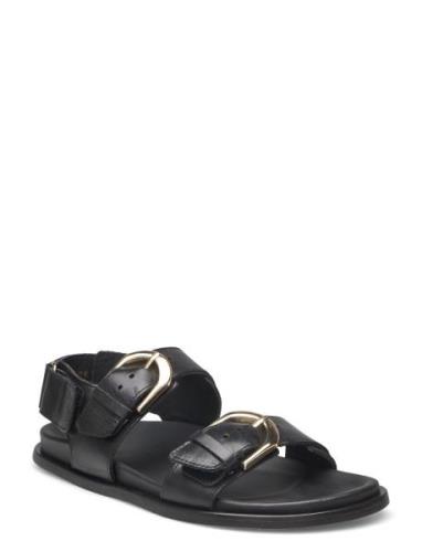 Le Black Leather Sandals Matalapohjaiset Sandaalit Black ALOHAS