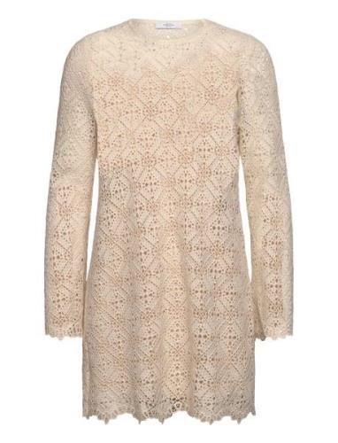 Dress Crochet Serge Lyhyt Mekko Beige ROSEANNA