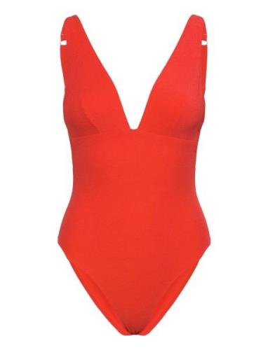 Plunge Swimsuit Uimapuku Uima-asut Orange Understatement Underwear