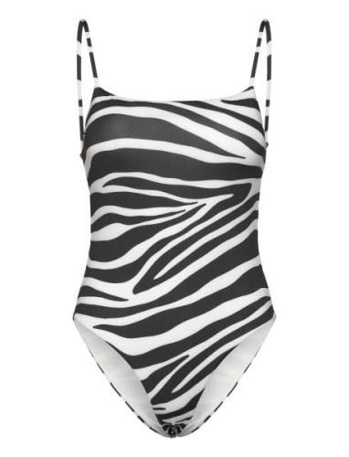 Animal Print Swimsuit Uimapuku Uima-asut Black Mango